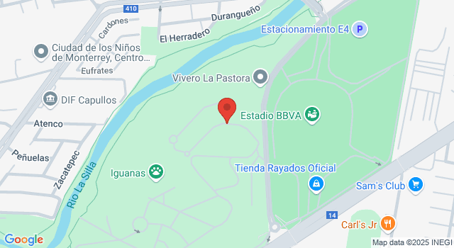 Mapa de Estadio BBVA, Guadalupe, Nuevo Leon