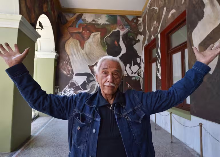 Portada de El adiós de Melchor Peredo García, uno de los últimos emblemas del muralismo mexicano